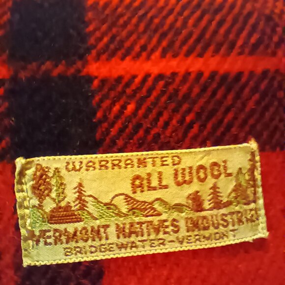 100% wool red plaid twin blanket by Vermont Natives Industries - Picture 2 of 4